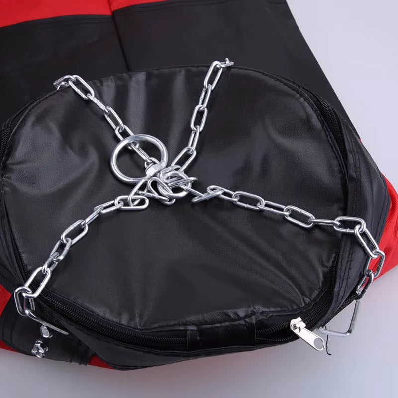 Punch Sandbag Durable Boxing Heavy Punch Bag with Metal Chain Hook Carabiner Fitness Training Hook Kick Fight Karate Taekwondo