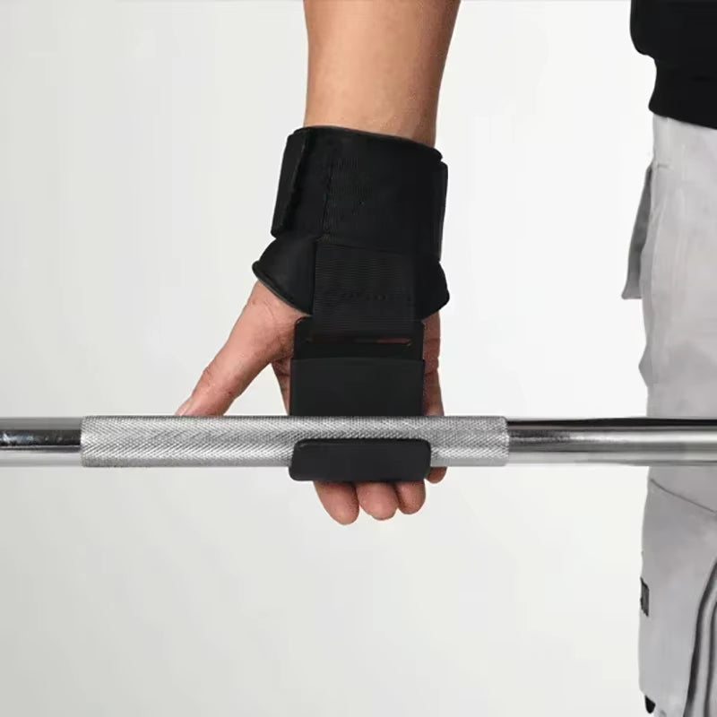2/1PC Weight Lifting Hook Grips with Wrist Wraps Gym Hand-Bar Wrist Strap Fitness Hook Weight Strap Pull-Ups Power Lift Gloves