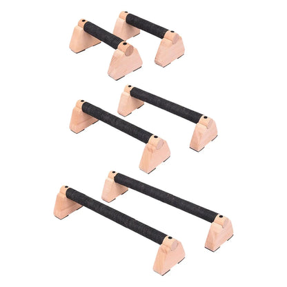 2X Wood Push up Bar Handles Heavy Duty Non Slip Accessories Exercise Brackets Parallettes Bar for Home Gym Shoulder Triceps