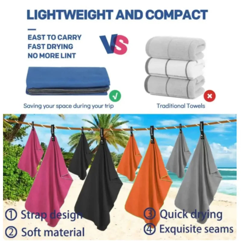 Microfiber Towel Sports Quick-Drying Swimming Beach Towel Bath Towels Camping Towel for Backpacking Hiking Lightweight Gym Yoga