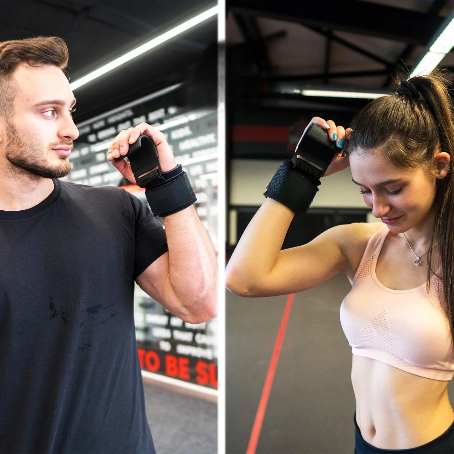 Weight Lifting Wrist Hooks Straps for Maximum Grip Support - Deadlift Gloves&Grip Pads Alternative in Fitness Gym Power Training