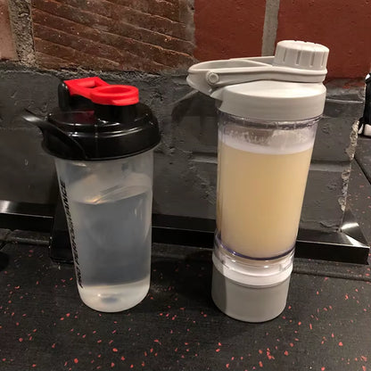 Custom 500Ml Plastic PP Gym Sports Powder Shaker Adult Drinking Water Bottle with Screw Lid Storage Box Boiling Water Safe