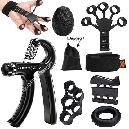 5-60Kg Adjustable Hand Grip Strength Strengthener Trainer Full Set with Counter Wrist Forearm and Hand Exerciser for Muscle