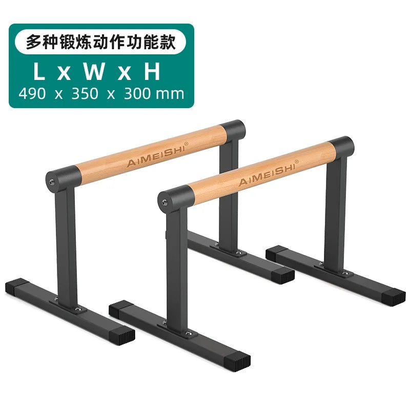 Push up Stand Handle Calistenia Wooden Push up Parallettes Bar Street Workout Wood and Steel Wooden Parallettes