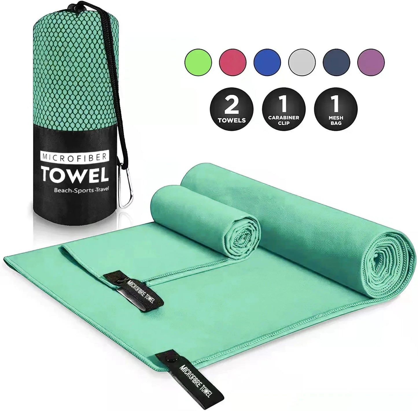 Microfiber Towel Sports Quick-Drying Swimming Beach Towel Bath Towels Camping Towel for Backpacking Hiking Lightweight Gym Yoga