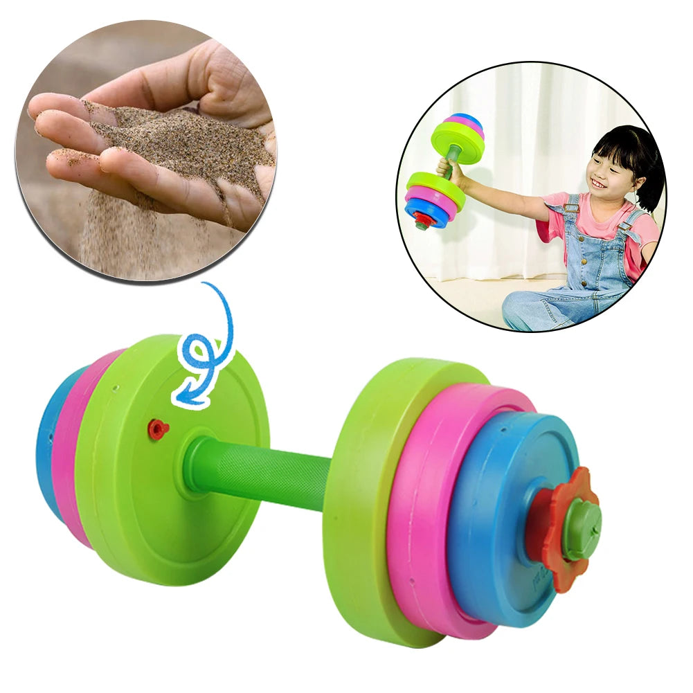 Children Dumbbell Detachable Long Barbell Child Boy Girl Plastic Filled Sand Outdoor Sports Beach Toys Children Indoor Toys Kids