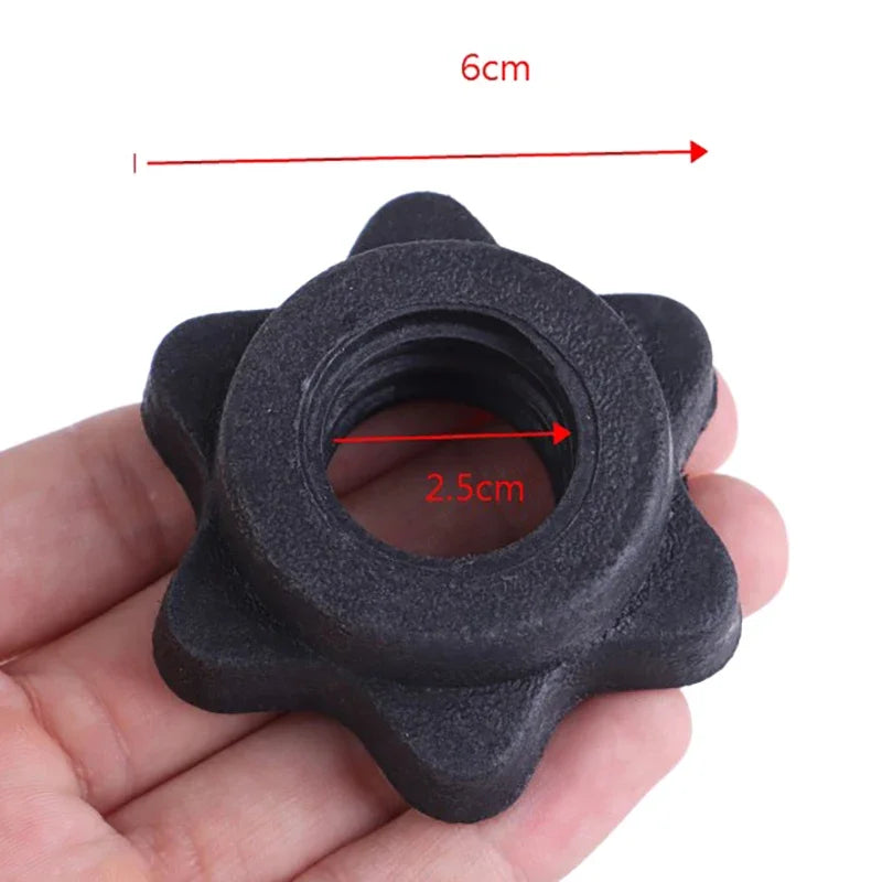 2 Pc Dumbbell Hex Nut Dumbbell Rod Nut Spinlock Collars for Barbells Bars Training Sports Gym Equipment Accessories