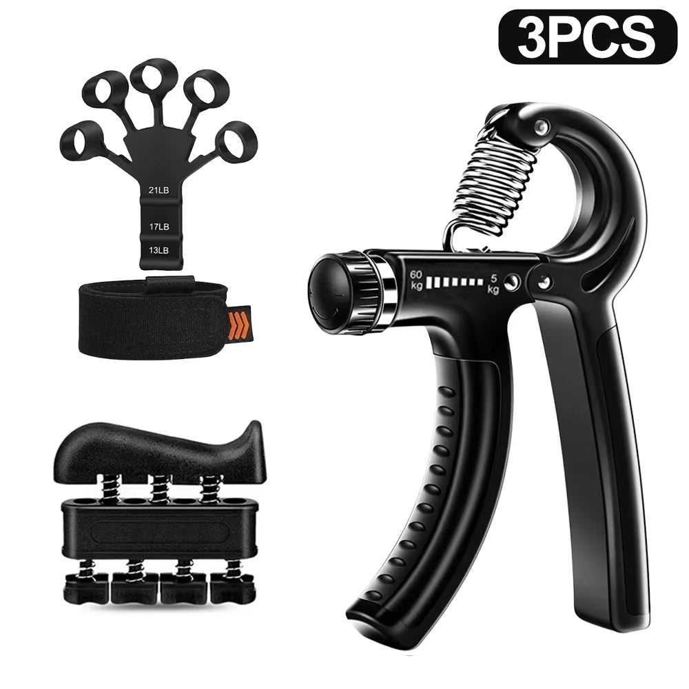 5-60Kg Adjustable Hand Grip Strength Strengthener Trainer Full Set with Counter Wrist Forearm and Hand Exerciser for Muscle
