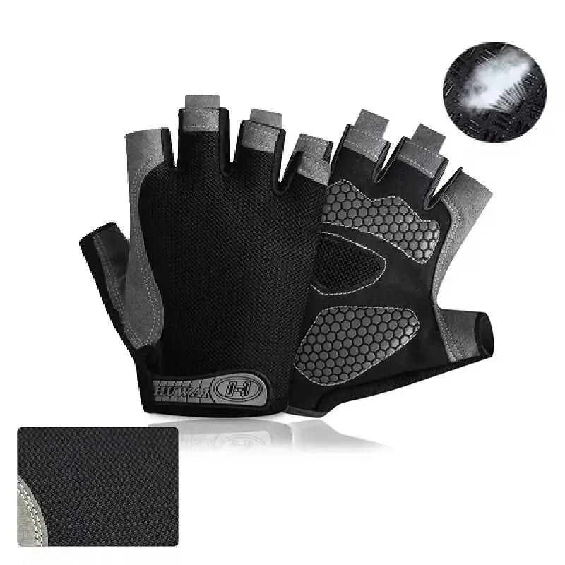 Men'S Breathable Anti-Slip Cycling Bicycle Gloves Half Finger Women'S Gym Mitten Fitness Sport Training Fitness Gloves