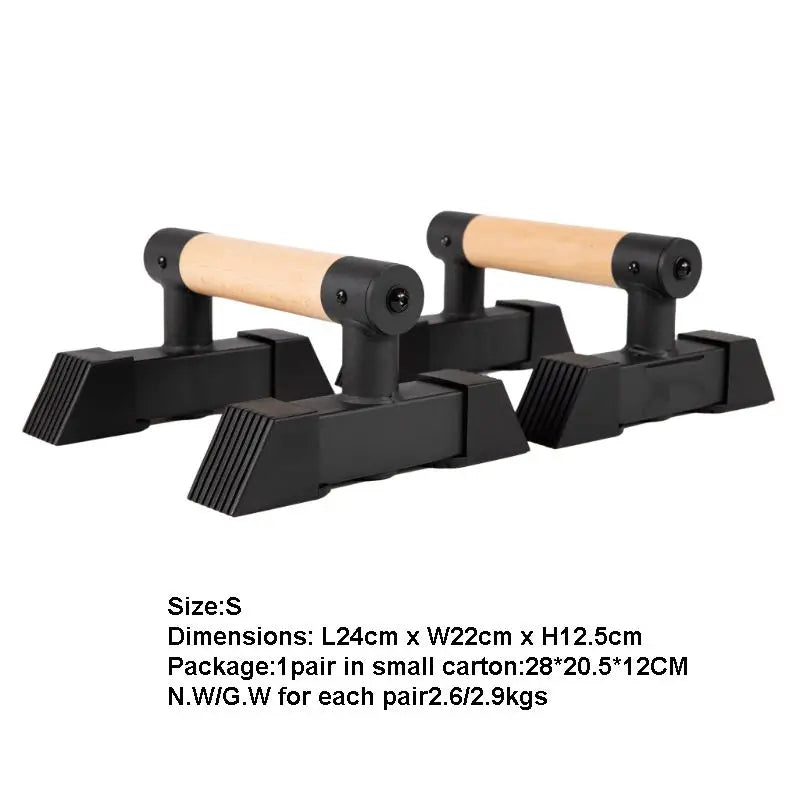 Push up Stand Handle Calistenia Wooden Push up Parallettes Bar Street Workout Wood and Steel Wooden Parallettes