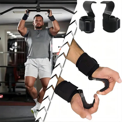 Weight Lifting Wrist Hooks Straps for Maximum Grip Support - Deadlift Gloves&Grip Pads Alternative in Fitness Gym Power Training