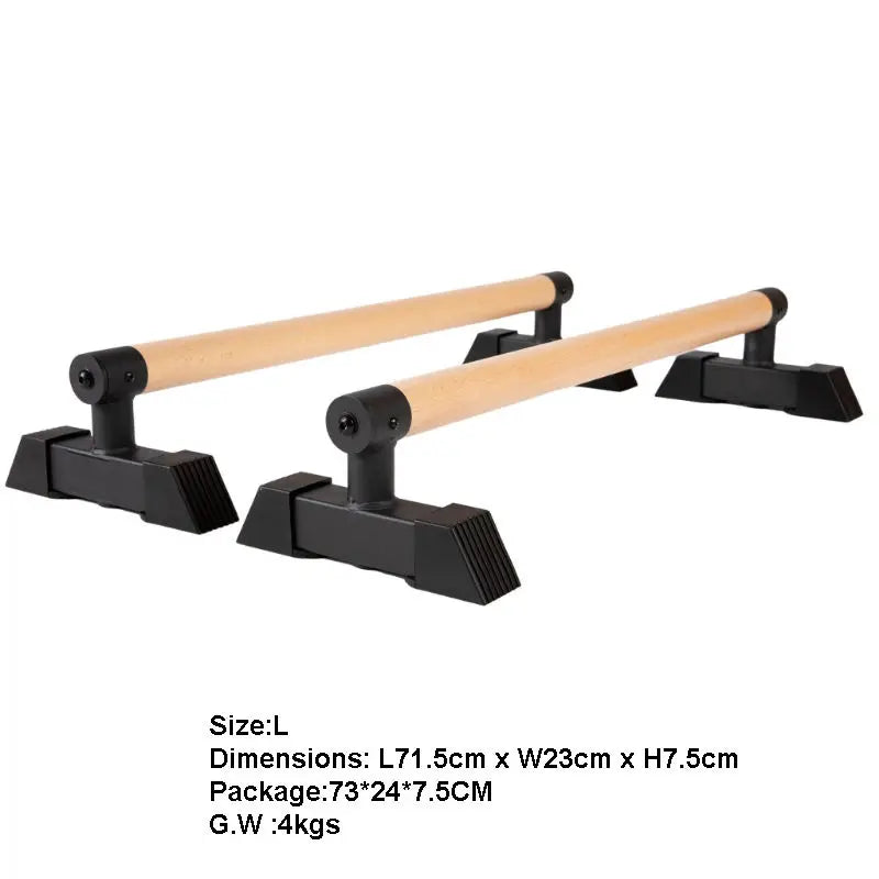 Push up Stand Handle Calistenia Wooden Push up Parallettes Bar Street Workout Wood and Steel Wooden Parallettes
