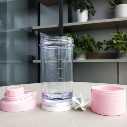 Custom 500Ml Plastic PP Gym Sports Powder Shaker Adult Drinking Water Bottle with Screw Lid Storage Box Boiling Water Safe