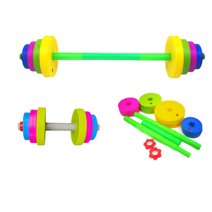 Children Dumbbell Detachable Long Barbell Child Boy Girl Plastic Filled Sand Outdoor Sports Beach Toys Children Indoor Toys Kids