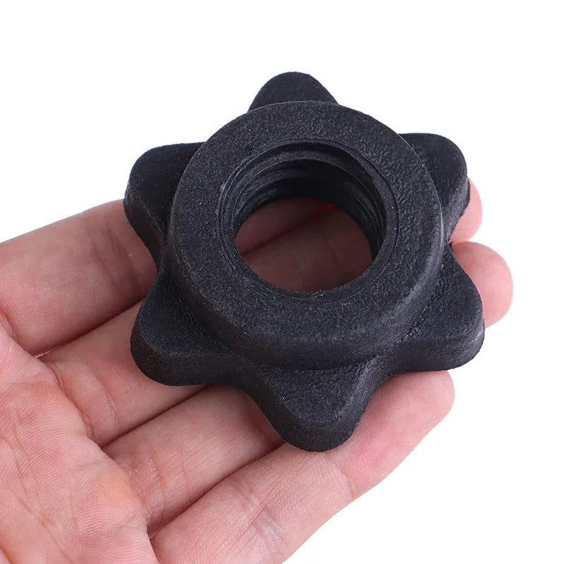 2 Pc Dumbbell Hex Nut Dumbbell Rod Nut Spinlock Collars for Barbells Bars Training Sports Gym Equipment Accessories