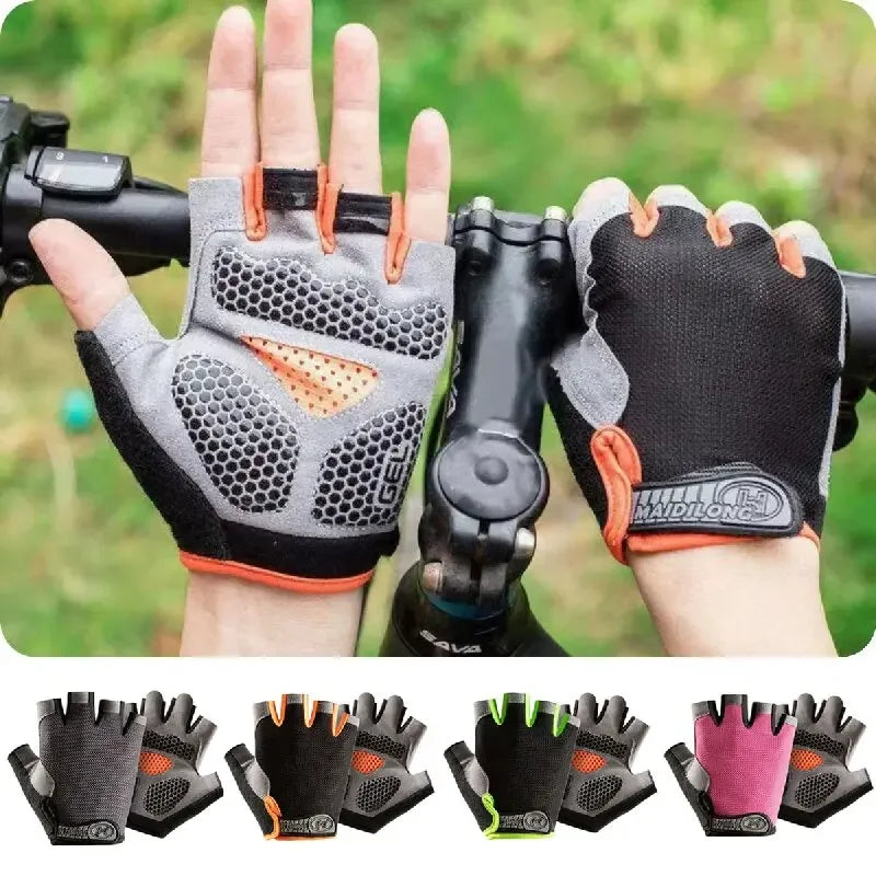 Men'S Breathable Anti-Slip Cycling Bicycle Gloves Half Finger Women'S Gym Mitten Fitness Sport Training Fitness Gloves
