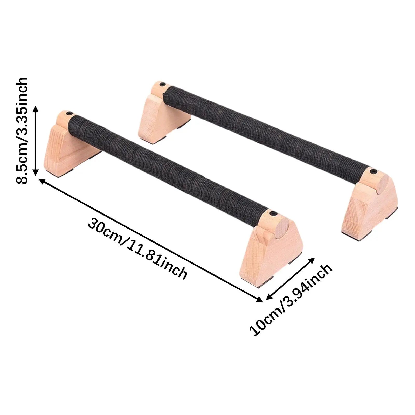 2X Wood Push up Bar Handles Heavy Duty Non Slip Accessories Exercise Brackets Parallettes Bar for Home Gym Shoulder Triceps
