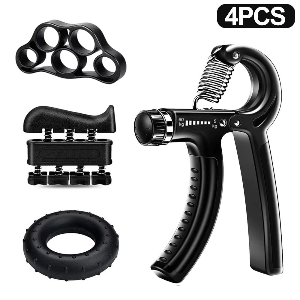 5-60Kg Adjustable Hand Grip Strength Strengthener Trainer Full Set with Counter Wrist Forearm and Hand Exerciser for Muscle