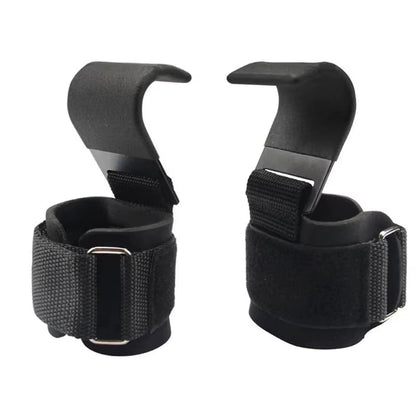 2/1PC Weight Lifting Hook Grips with Wrist Wraps Gym Hand-Bar Wrist Strap Fitness Hook Weight Strap Pull-Ups Power Lift Gloves