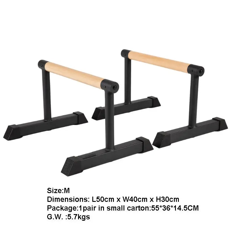 Push up Stand Handle Calistenia Wooden Push up Parallettes Bar Street Workout Wood and Steel Wooden Parallettes