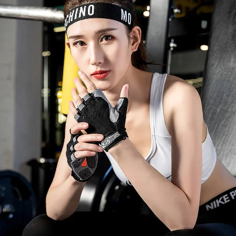 Men'S Breathable Anti-Slip Cycling Bicycle Gloves Half Finger Women'S Gym Mitten Fitness Sport Training Fitness Gloves