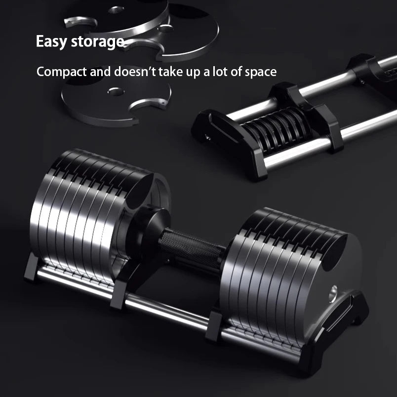 Electroplated Dumbbells, Professional Gym Fitness Dumbbells, Internal Rotation, 32Kg Weight, Adjustable, 4Kg Increase, 2024