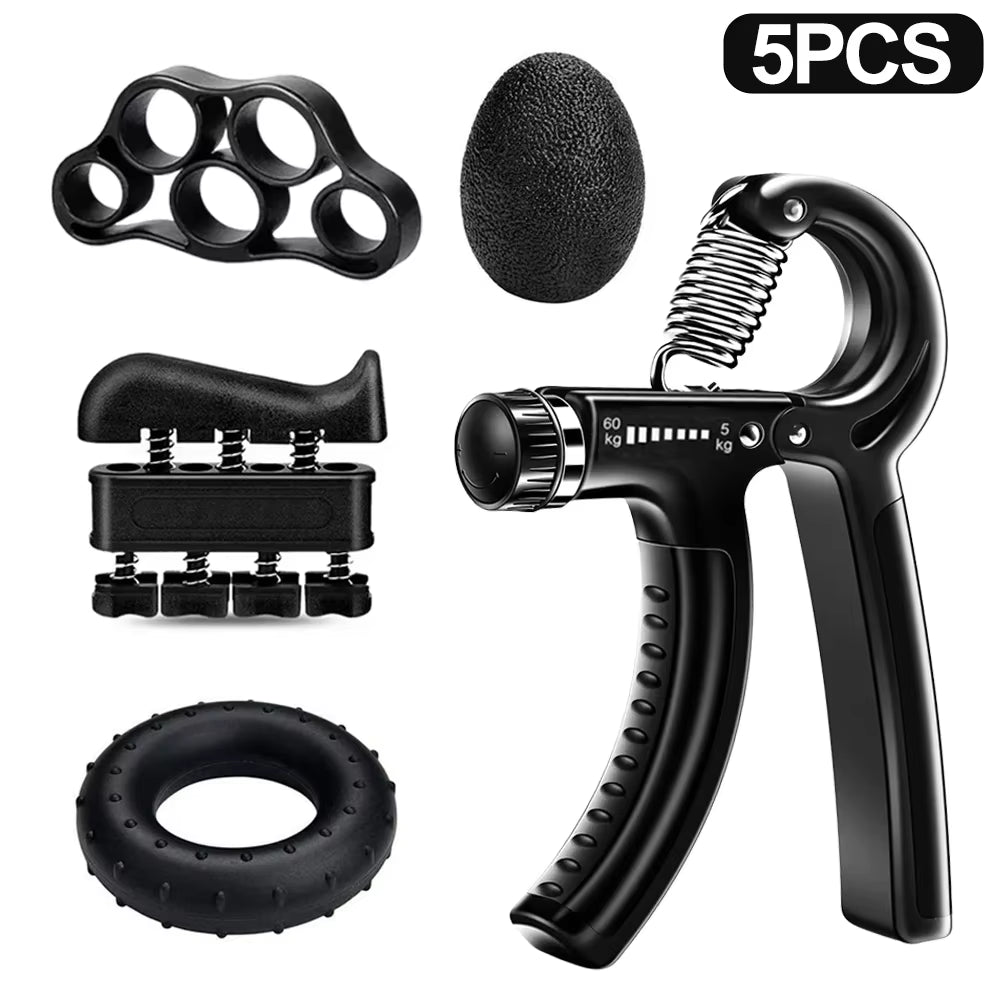 5-60Kg Adjustable Hand Grip Strength Strengthener Trainer Full Set with Counter Wrist Forearm and Hand Exerciser for Muscle