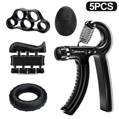 5-60Kg Adjustable Hand Grip Strength Strengthener Trainer Full Set with Counter Wrist Forearm and Hand Exerciser for Muscle