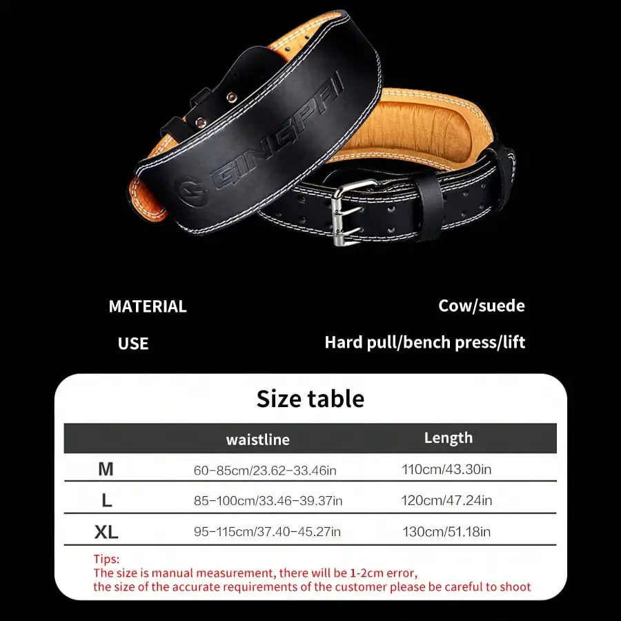 10Cm Width Fitness Leather Belt Squat Hard Pull Waist Training Sports Waist Protective Gear Weightlifting Fast Buckle Belt