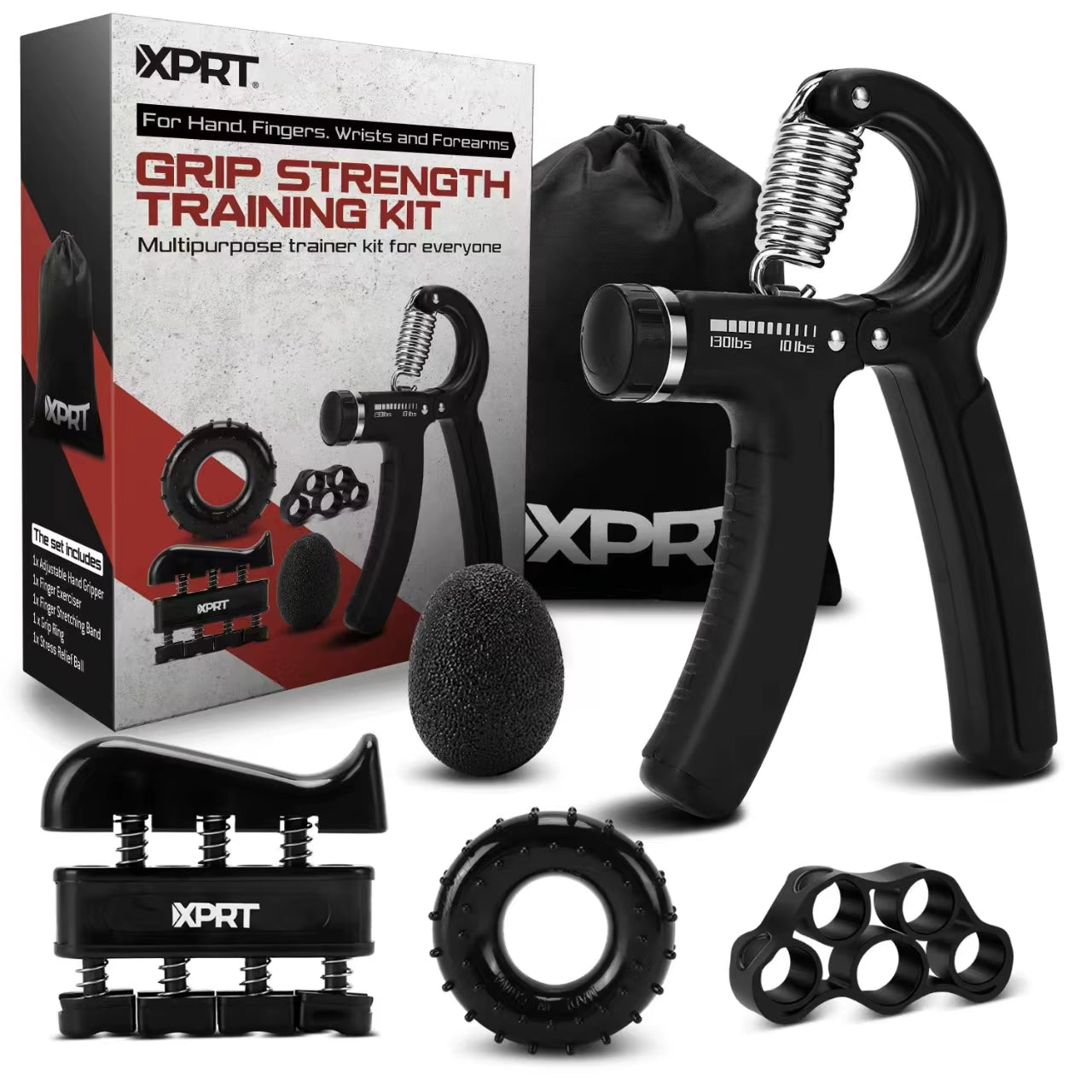 Gym at Home Home Fitness Muscle Exercise Strength Trainer Adjustable Five Pieces Hand Strengthener Workout Kit