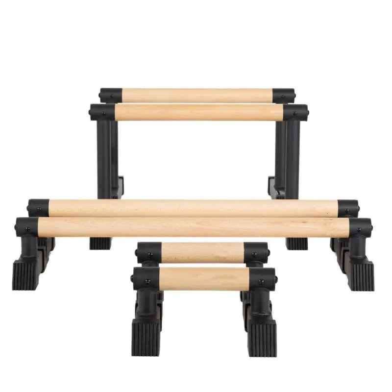 Push up Stand Handle Calistenia Wooden Push up Parallettes Bar Street Workout Wood and Steel Wooden Parallettes