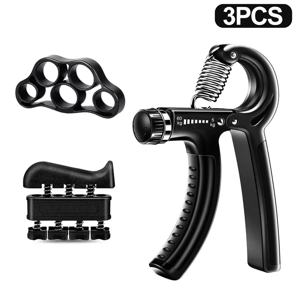 5-60Kg Adjustable Hand Grip Strength Strengthener Trainer Full Set with Counter Wrist Forearm and Hand Exerciser for Muscle
